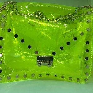 Green studded purse